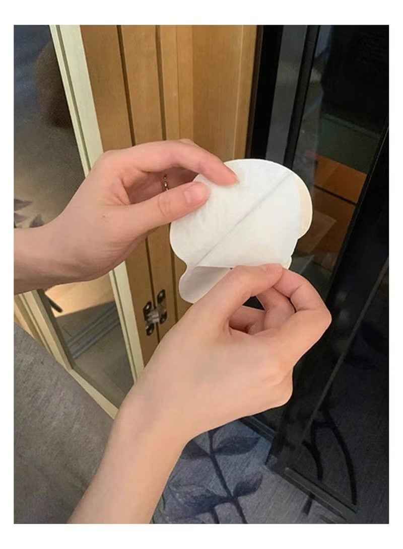 100PCS Disposable Non-woven Fabric Underarm Pads +10 collar patches, 10 white hood patches, 10 black hood patches for Underarm Comfort, Effective and Long-Lasting Sweat Prevention, Invisible Sweat Absorption, For Women and Men, Travel, Sports, Outdoor, Summer, Vacation, Camping, School, Holiday Essentials (White) - Image 2